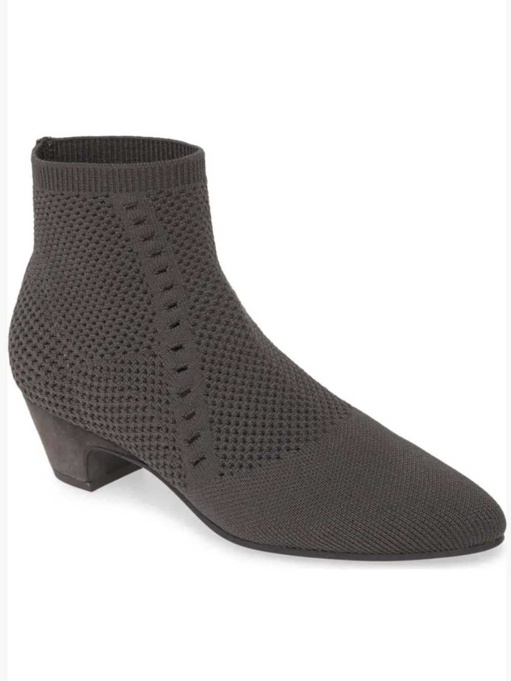 Eileen Fisher charcoal grey Purl Sock Bootie size 5.5 new heeled pointed toe